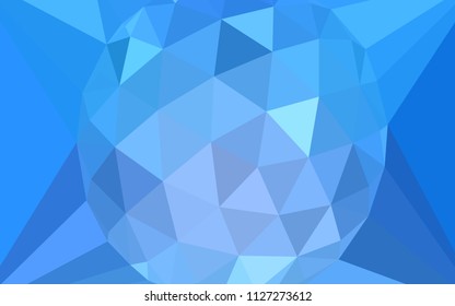 Light BLUE vector polygon abstract backdrop with a gem in a centre. Shining colorful illustration with triangles. Polygonal design for your web site.