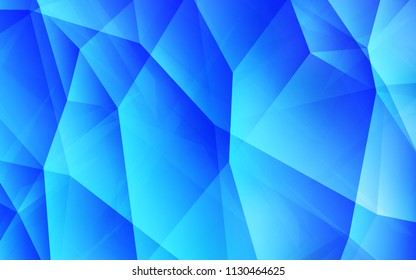 Light BLUE vector polygon abstract backdrop. Glitter abstract illustration with an elegant triangles. Template for cell phone's backgrounds.