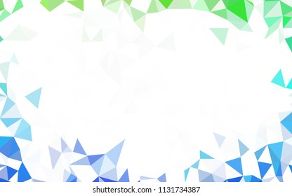 Light BLUE vector polygon abstract backdrop. Elegant bright polygonal illustration with gradient. New template for your brand book.