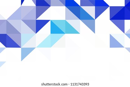 Light BLUE vector polygon abstract backdrop. Shining polygonal illustration, which consist of triangles. Triangular pattern for your design.
