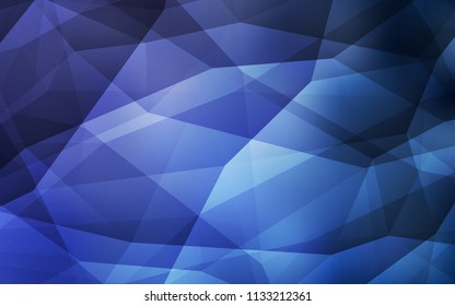 Light BLUE vector polygon abstract layout. Shining polygonal illustration, which consist of triangles. Template for cell phone's backgrounds.
