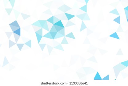 Light BLUE vector polygon abstract backdrop. Shining polygonal illustration, which consist of triangles. Triangular pattern for your design.