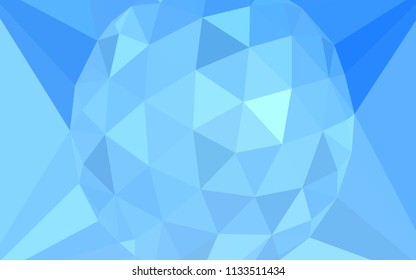 Light BLUE vector polygon abstract background with a gem in a centre. Elegant polygonal illustration with gradient. A completely new design for your leaflet.
