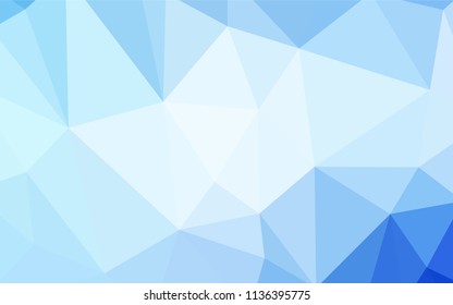 Light BLUE vector polygon abstract layout. A sample with polygonal shapes. Triangular pattern for your design.