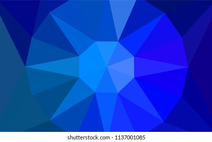 Light BLUE vector polygon abstract backdrop with a gem in a centre. Polygonal abstract illustration with gradient. Triangular pattern for your design.