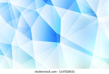 Light BLUE vector polygon abstract backdrop. Polygonal abstract illustration with gradient. Polygonal design for your web site.