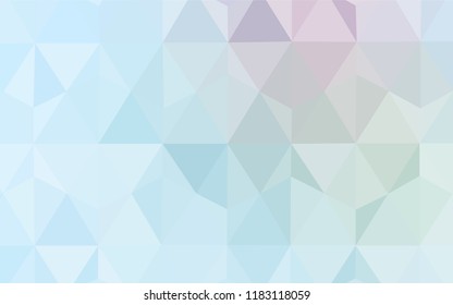 Light BLUE vector polygon abstract layout. Geometric illustration in Origami style with gradient.  Template for cell phone's backgrounds.