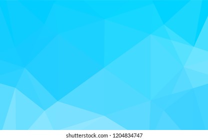Light BLUE vector polygon abstract backdrop. Triangular geometric sample with gradient.  The textured pattern can be used for background.