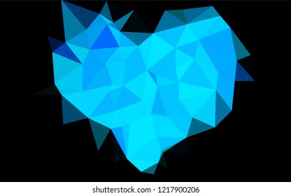 Light BLUE vector polygon abstract backdrop. Shining illustration, which consist of triangles. The best triangular design for your business.