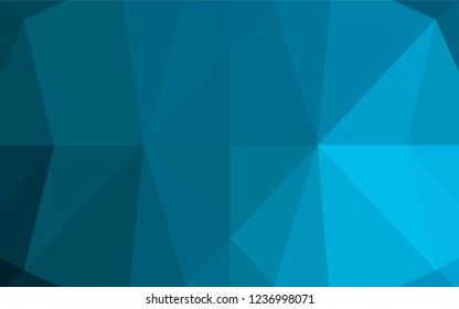 Light BLUE vector polygon abstract layout. Geometric illustration in Origami style with gradient.  The best triangular design for your business.