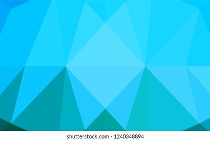Light BLUE vector polygon abstract backdrop. Triangular geometric sample with gradient.  A new texture for your design.