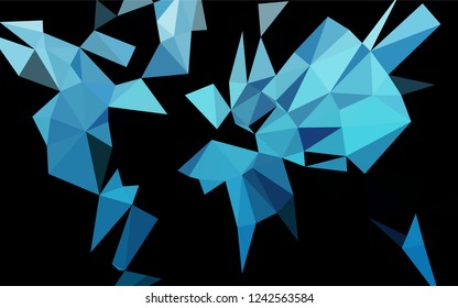 Light BLUE vector polygon abstract background. A sample with polygonal shapes. Triangular pattern for your business design.