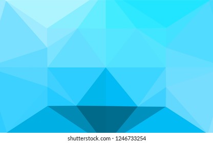 Light BLUE vector polygon abstract backdrop. Creative illustration in halftone style with gradient. The textured pattern can be used for background.
