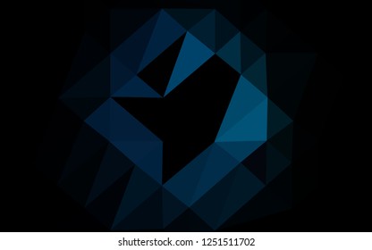 Light BLUE vector polygon abstract background. A sample with polygonal shapes. The best triangular design for your business.