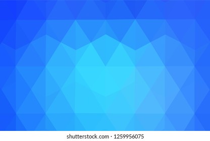 Light BLUE vector polygon abstract backdrop. Colorful illustration in polygonal style with gradient. Best triangular design for your business.