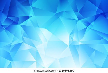 Light BLUE vector polygon abstract backdrop. Shining colorful illustration with triangles. Template for cell phone's backgrounds.