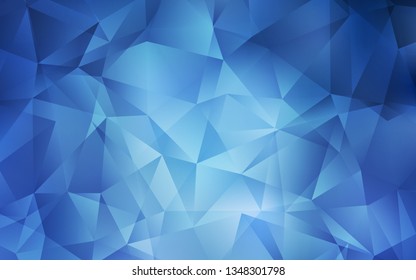 Light BLUE vector polygon abstract backdrop. Creative geometric illustration in Origami style with gradient. Completely new template for your banner.