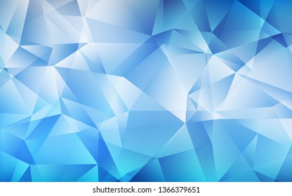 Light BLUE vector polygon abstract backdrop. Colorful abstract illustration with triangles. A completely new design for your leaflet.