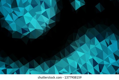 Light BLUE vector polygon abstract background. Modern geometrical abstract illustration with gradient. Triangular pattern for your business design.
