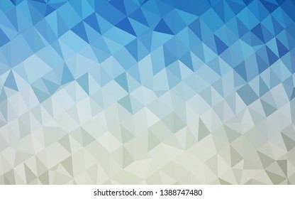 Light BLUE vector polygon abstract background. Glitter abstract illustration with an elegant design. The best triangular design for your business.