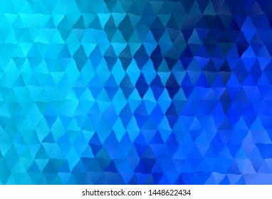 Light BLUE vector polygon abstract backdrop. Glitter abstract illustration with an elegant triangles. Template for cell phone's backgrounds.