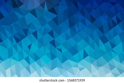 Light BLUE vector polygon abstract background. A sample with polygonal shapes. The best triangular design for your business.