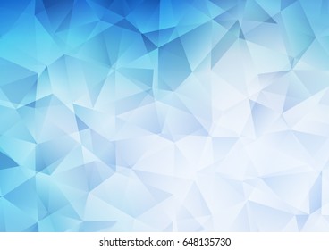 Light BLUE vector polygon abstract template. Shining illustration, which consist of triangles. The textured pattern can be used for background.