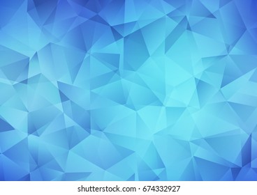 Light BLUE vector polygon abstract background. A sample with polygonal shapes. The textured pattern can be used for background.