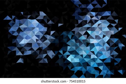 Light BLUE vector polygon abstract template. Modern geometrical abstract illustration with gradient. Triangular pattern for your business design.