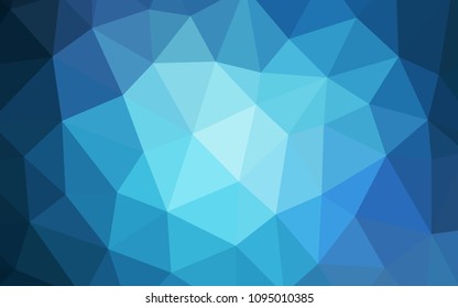 Light BLUE vector polygonal background. Shining polygonal illustration, which consist of triangles. A completely new design for your leaflet.