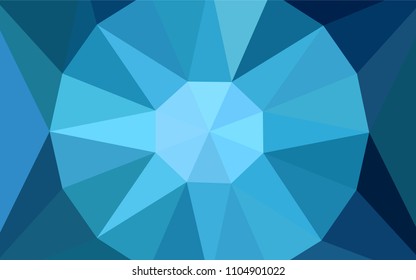 Light BLUE vector polygonal background with a diamond. Shining colorful illustration with triangles. Completely new template for your banner.
