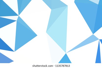 Light BLUE vector polygonal background. Colorful illustration in abstract style with triangles. Best triangular design for your business.