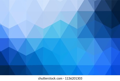 Light BLUE vector polygonal background. Shining polygonal illustration, which consist of triangles. Completely new template for your banner.