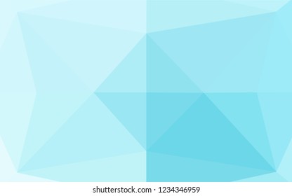 Light BLUE vector polygonal background. Creative illustration in halftone style with gradient. Triangular pattern for your business design.