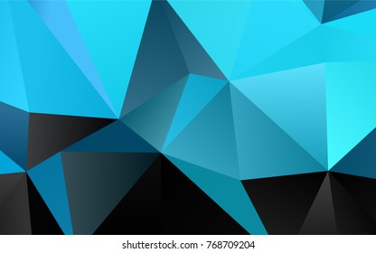 Light BLUE vector polygonal background. A sample with polygonal shapes. The best triangular design for your business.