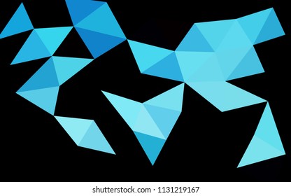 Light BLUE vector polygonal polygonal. Brand new colored illustration in blurry style with gradient. The best triangular design for your business.