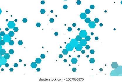 Light BLUE vector polygonal illustration, which consist of hexagons. Hexagonal pattern for your business design. Geometric background in Origami style with gradient. 