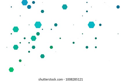Light BLUE vector polygonal illustration, which consist of hexagons. Hexagonal pattern for your business design. Geometric background in Origami style with gradient. 