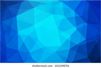 Light BLUE vector polygonal illustration, which consist of triangles. Triangular design for your business. Creative geometric background in Origami style with gradient