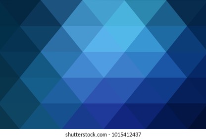 Light BLUE vector polygonal illustration, which consist of triangles. Triangular pattern for your business design. Geometric background in Origami style with gradient. 