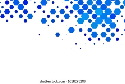 Light BLUE vector polygonal illustration, which consist of hexagons. Hexagonal pattern for your business design. Geometric background in Origami style with gradient. 