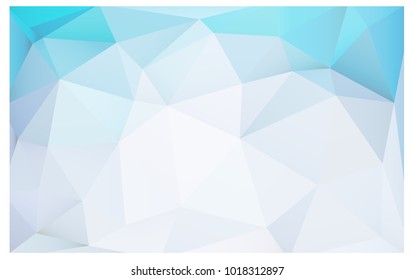Light BLUE vector polygonal illustration, which consist of triangles. Triangular pattern for your business design. Geometric background in Origami style with gradient. 