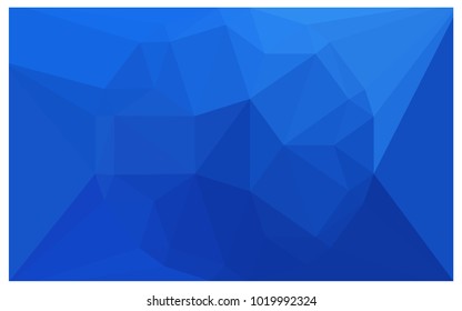 Light BLUE vector polygonal illustration, which consist of triangles with a gemstone in center. Triangular design of a huge diamond for your business. Creative geometric background of gems.