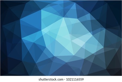 Light BLUE vector polygonal illustration, which consist of triangles. Triangular pattern for your business design. Geometric background in Origami style with gradient. 