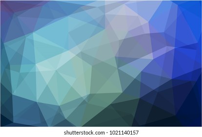 Light BLUE vector polygonal illustration, which consist of triangles. Triangular design for your business. Creative geometric background in Origami style with gradient