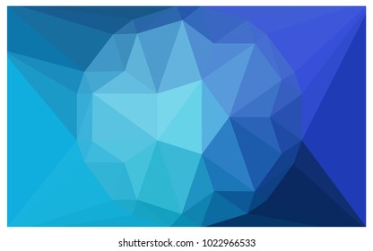 Light BLUE vector polygonal illustration, which consist of triangles with a gemstone in center. Triangular design of a huge diamond for your business. Creative geometric background of gems.