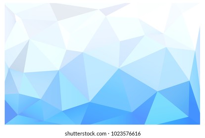 Light BLUE vector polygonal illustration, which consist of triangles. Triangular pattern for your business design. Geometric background in Origami style with gradient. 