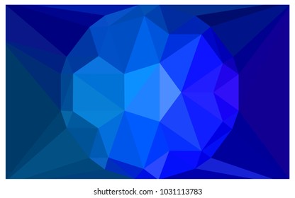 Light BLUE vector polygonal illustration, which consist of triangles with a gemstone in center. Triangular design of a huge diamond for your business. Creative geometric background of gems.