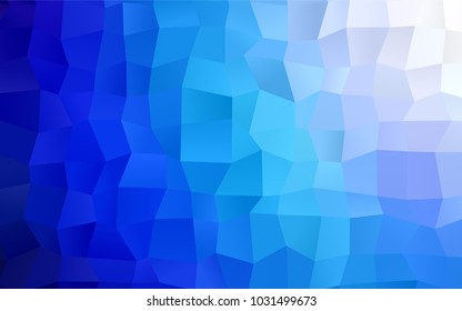 Light BLUE vector polygonal illustration, which consist of rectangles. Rectangular pattern for your business design. Geometric background in Origami style with gradient. 