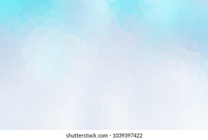 Light BLUE vector polygonal illustration, which consist of triangles. Triangular pattern for your business design. Geometric background in Origami style with gradient. 